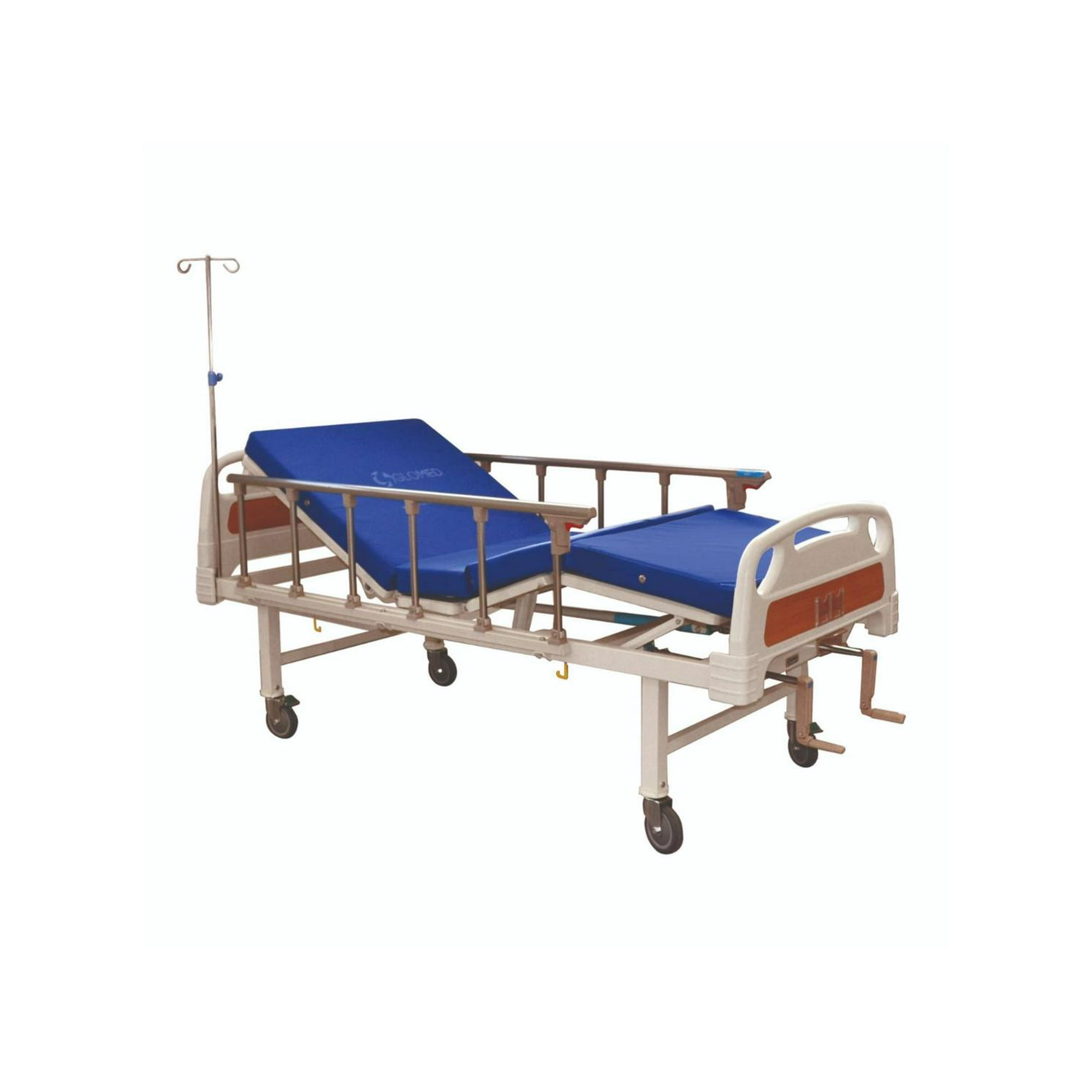 Glomed - Cama Clínica Manual 2 Pos Plus + Colchón Impermeable 10cm