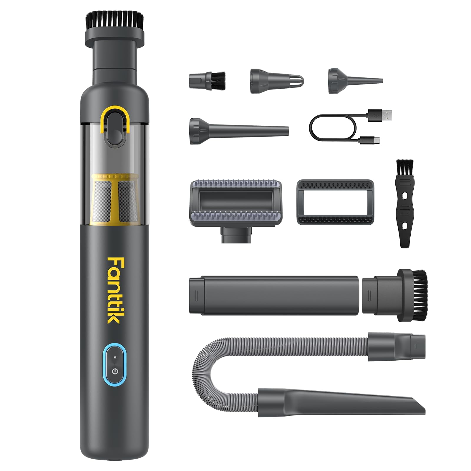 Aspirador Inalámbrico Para Coche Fanttik Slim V8 Apex 19000pa Gray