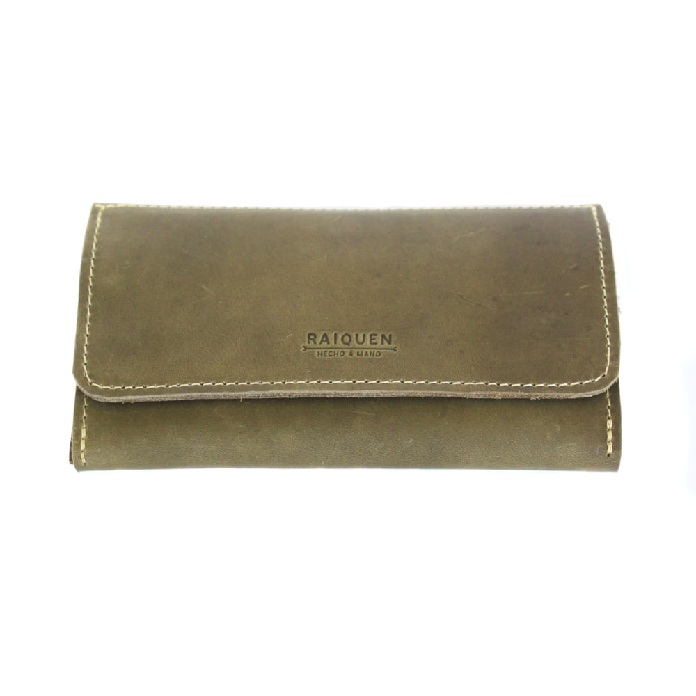Raiquen - Tabaquera De Cuero Verde Cowboy Hecho A Mano