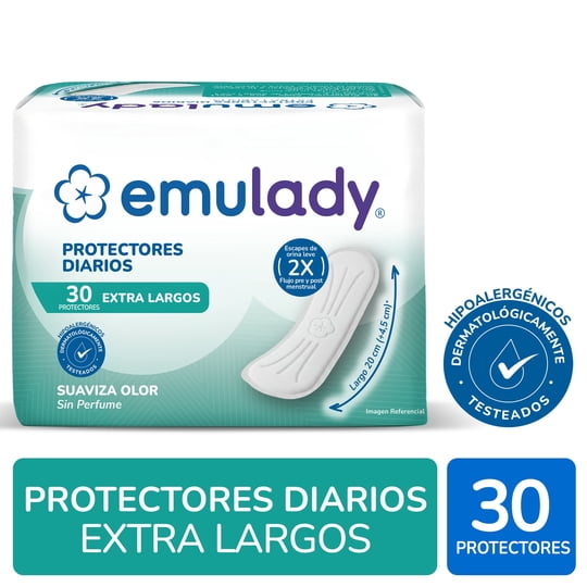 Protector Diario Extra Largo 30 Un Emulady