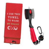 Ioensy - Cepillo Para Palos De Golf Y Limpiador De Ranuras Golfer Fácil De Colocar En La Bolsa De Golf Cepillo De Golf Rojo