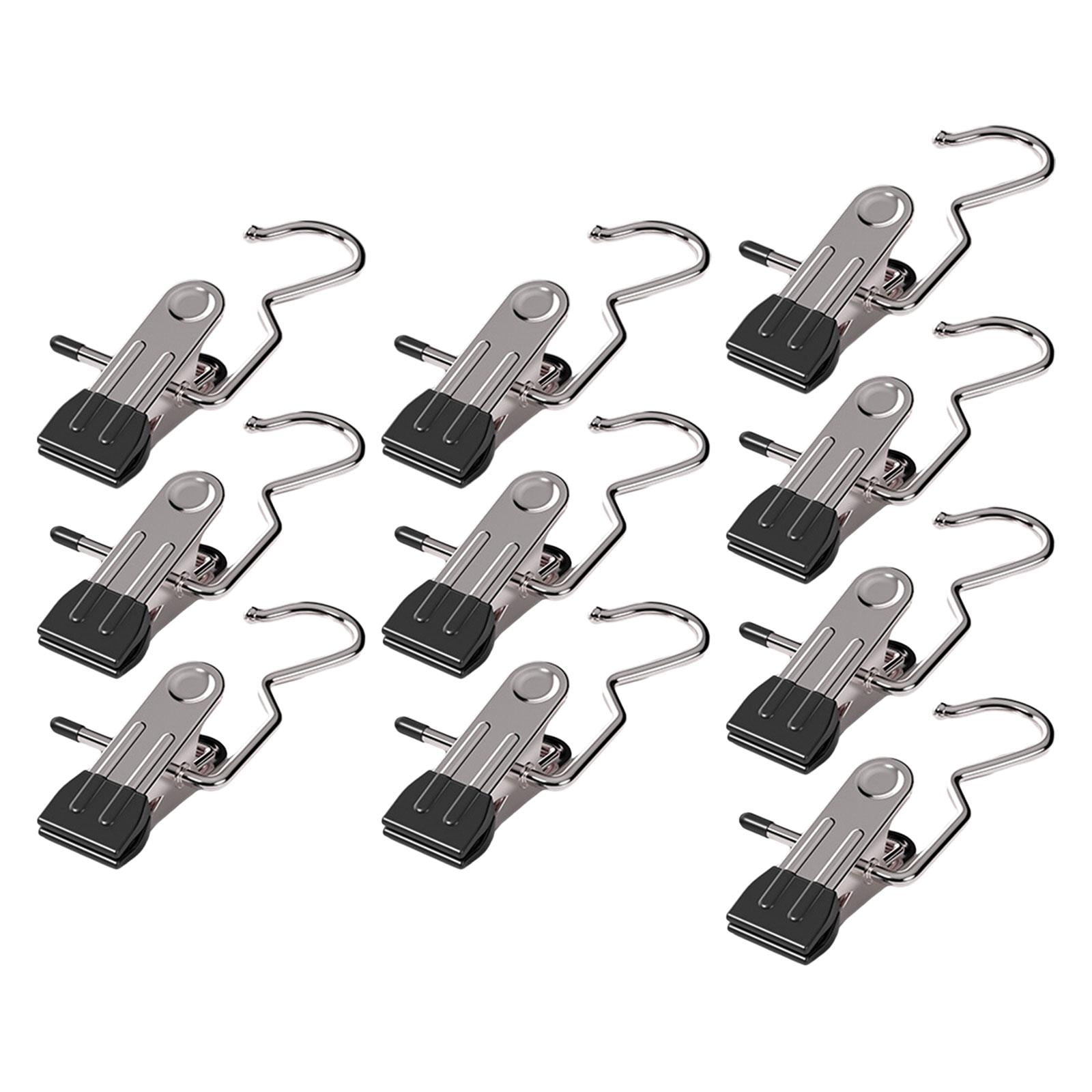 Magideal - 10 Uds. Clip Para Falda, Clip Para Calcetines De Lavandería, Pinzas Antideslizantes Para Ropa, Colgador Para Pantalones, Colgador De Toallas, Colgador Negro