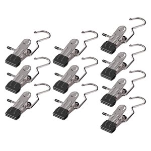 Magideal - 10 Uds. Clip Para Falda, Clip Para Calcetines De Lavandería, Pinzas Antideslizantes Para Ropa, Colgador Para Pantalones, Colgador De Toallas, Colgador Negro