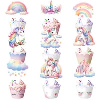 Cupcake Toppers Pretyps Rainbow Horse, 45 Unidades, Fiesta De Cumpleaños