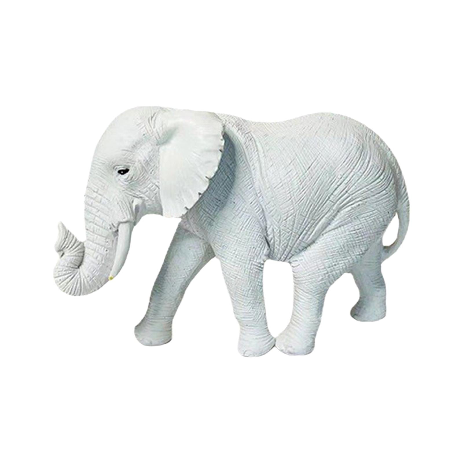 Bothyi - Elefante Estatua Mesa Resina Elefante Estatuilla Para Estante Vacaciones Escritorio Blanco