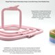 thumbnail image 5 of Juego de 4 aros cuadrados de plástico rosa Nurge para bordar, 5 of 9