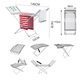 thumbnail image 4 of Tendedero Eléctrico Plegable | Secador Rápido De Ropa 18 Barras | Temperatura Ajustable 50-55° | Bajo Consumo 230W | Ideal Para Departamentos, 4 of 4