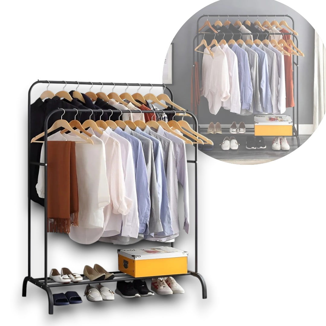 Genérico - Perchero Doble Colgador De Ropa Closet Organizador Hogar