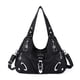 thumbnail image 1 of Bolso de mano Angelkiss para mujer de piel lavada negro AK11282, 1 of 6