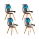 thumbnail image 1 of Pack de 4 Sillas Eames Patchwork Acolchada Tela Wood - Celeste, 1 of 4