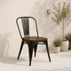 thumbnail image 2 of Silla Tolix de Comedor o Terraza Exterior con asiento de Madera Oscura Walnut - Negra, 2 of 7