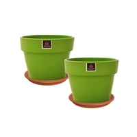 Pottery - Set De 2 Maceta Greta 16Cm Verde Apio Y Sus Platos