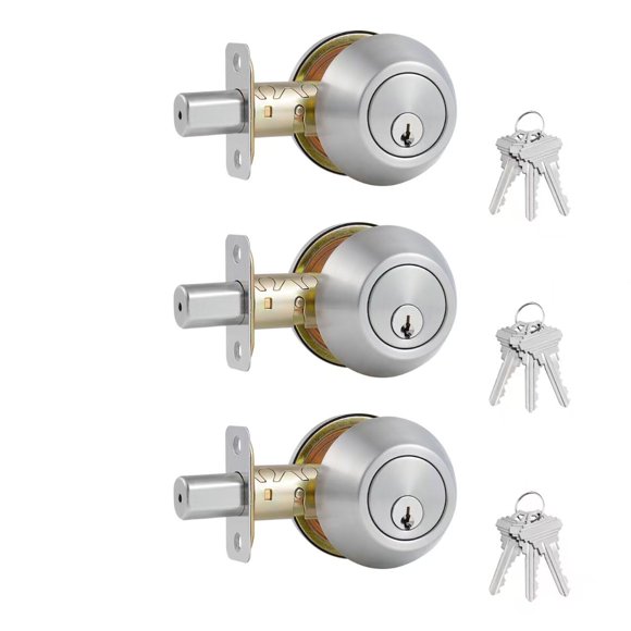 Cerrojo Comfhouse 3 unidades níquel satinado con llave