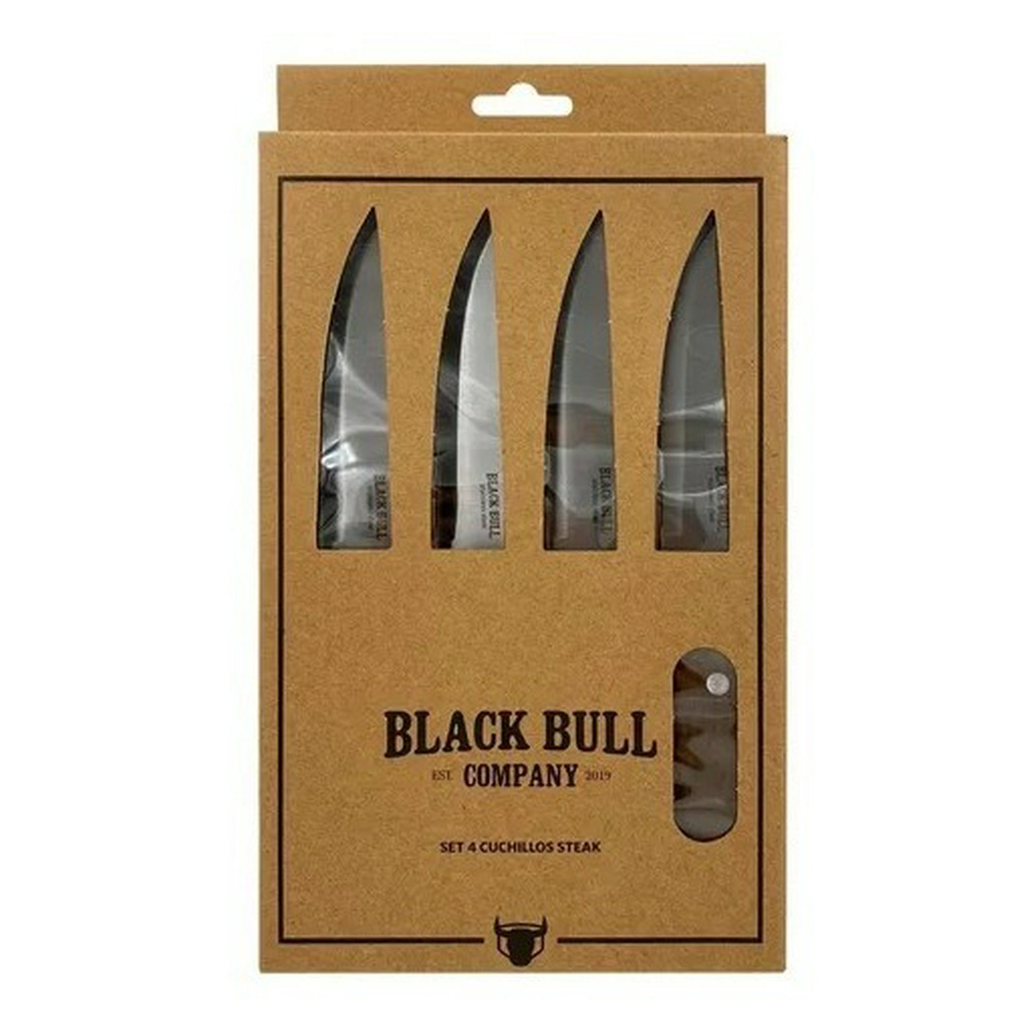 Genérico - Set De 4 Cuchillos Steak Blackbull Para Asado Parrilla