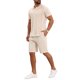 thumbnail image 4 of INSPIRE CHIC Conjuntos de 2 Piezas para Hombre Camisa Polo y Pantalones Cortos Conjuntos Tejidos Estampados XL Beige, 4 of 5