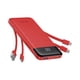 thumbnail image 1 of Cargador portátil Charmast de 10000 mAh con cables integrados, color rojo, 1 of 9