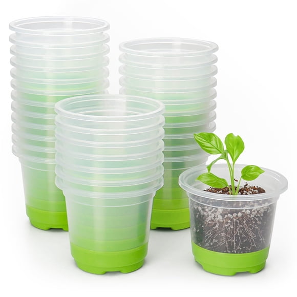 Macetas de vivero MIXC, 30 unidades, base de silicona de 10 cm, reutilizables