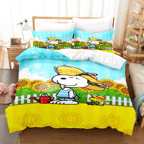 Snoopy bedding duvet cover super soft and cozy 100% polyester children's gift 3D digital printing duvet cover bedroom set Bed Sheets