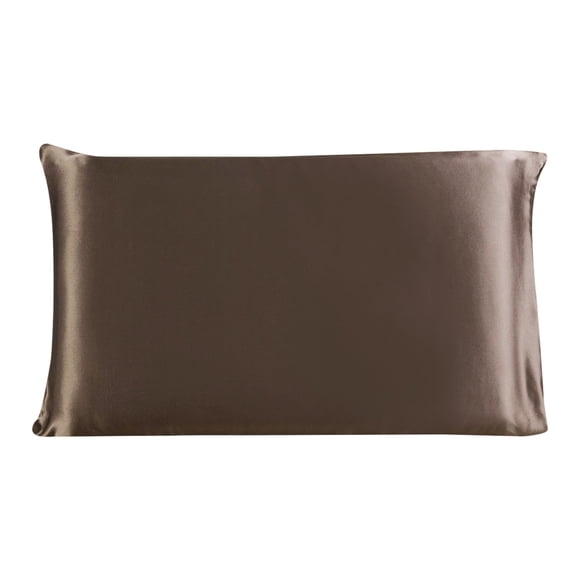 PiccoCasa Funda de Almohada de Seda de 19 Momme para Almohada de Tamaño Estándar, Café, 20"x26"