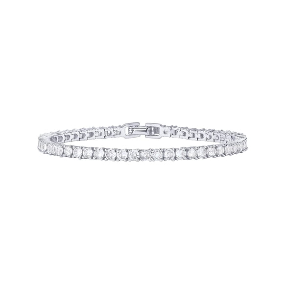 Pulsera PAVOI 7" 3mm Circonita Cúbica Baño de Rodio