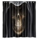 thumbnail image 1 of Cortina de ducha con diseño de calavera de diablo, demonio, alienígena, con ganchos, tamaño 66 x 72 pulgadas, 1 of 3