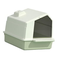Magideal - Caja De Arena Portátil Para Gatos, Caja De Arena Para Inodoro, Baño Cerrado Con Tapa, Bandeja De Arena Para Mascotas Grande Para Cachorro, Conejo Y , Verde
