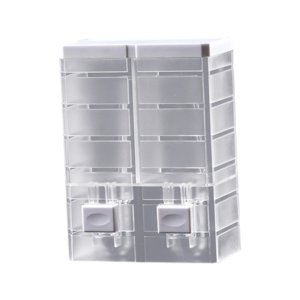 Bothyi - Dispensador De Jabón Líquido Contenedor De Bomba Doble Montado En La Pared Para Inodoro De Baño