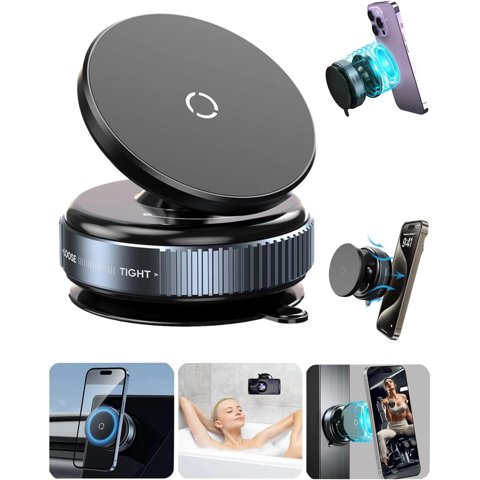Soporte Para Teléfono Con Ventosa Magnética Y Vacío Mejorado Genérico Negro