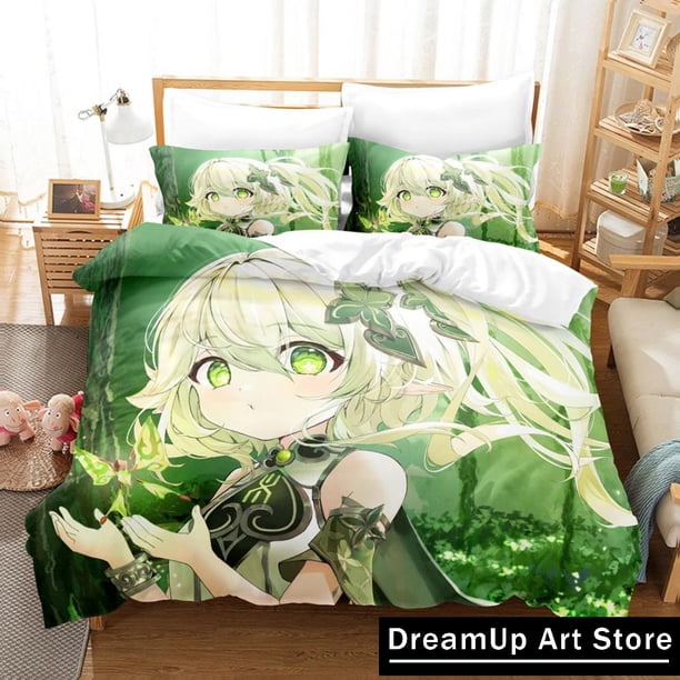 Nahida Genshin Impact Bedding Set Boys Girls Duvet Cover Pillowcase Bed Adult Bedroom
