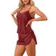 thumbnail image 4 of Conjuntos de pijama para mujeres, shorts sexys, camisón de satén para un uso cómodo como ropa de dormir y de descanso durante todo el año M Rojo, 4 of 5