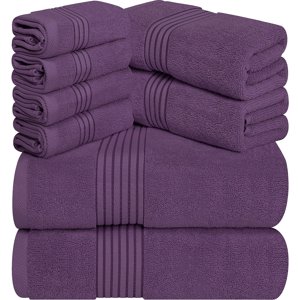 Juego De Toallas Utopia Towels 8 Piezas Ciruela