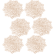 thumbnail image 1 of Paquete de 6 manteles individuales redondos metálicos de oro rosa con hojas de vinilo laminado para mesa de comedor decorativas, 1 of 5