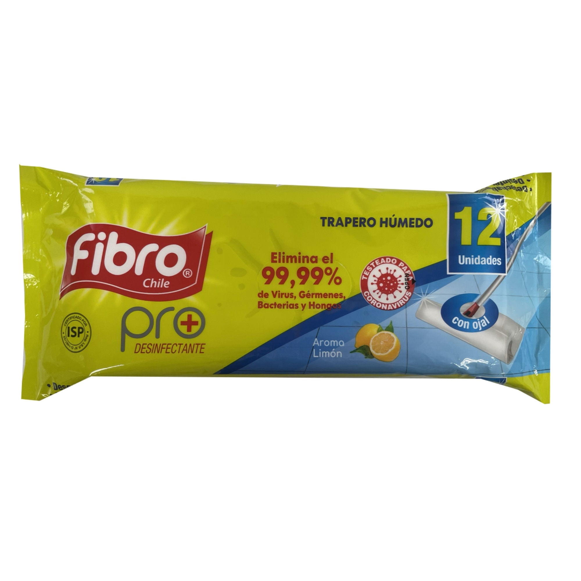 Trapero Húmedo Aroma Limón Bolsa Resellable 12 Un Fibro