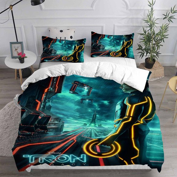 TRON Legacy Duvet Cover Bedding Set Pillowcase Quilt 3-Piece Bedding Set (1 Duvet Cover + 2 Pillow Shams)