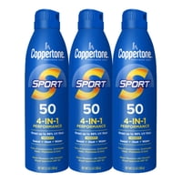 Protector Solar En Aerosol Coppertone Sport Spf 50, Resistente Al Agua, 165 Ml