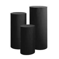 Magideal - 2X Cubiertas De Pedestal Cilíndrico, Cubierta De Soporte De Zócalo Cilíndrico, Cubiertas De Zócalo Cilíndricas Decorativas Para Cumpleaños, Acción De Negro