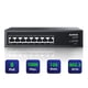 thumbnail image 1 of Conmutador Ethernet Aumox de 8 puertos Gigabit PoE con carcasa metálica de 120 W, 1 of 8