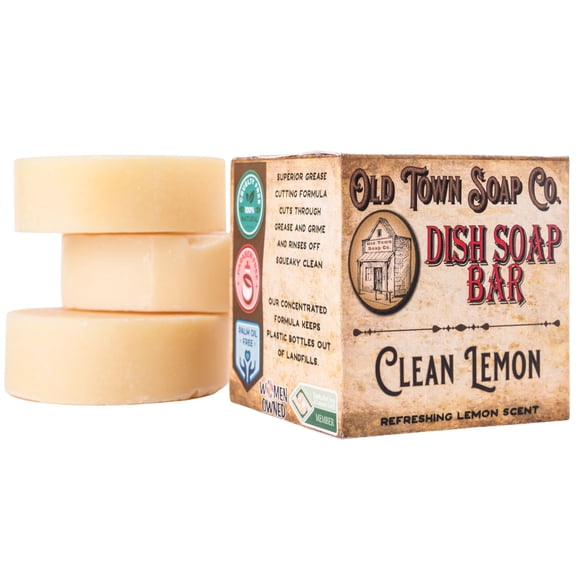 Jabón sólido para platos Old Town Soap Co. Limón, 3 unidades, 113 g