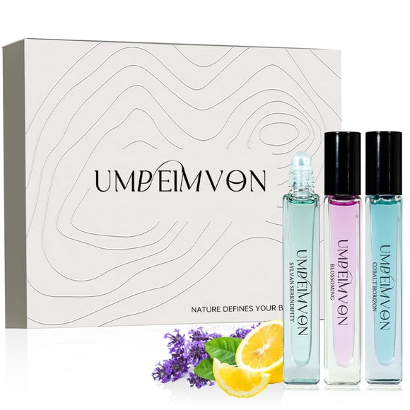 Perfume en aceite roll-on Umpeimvon 10 mL x 3, fragancias Flora & Nature
