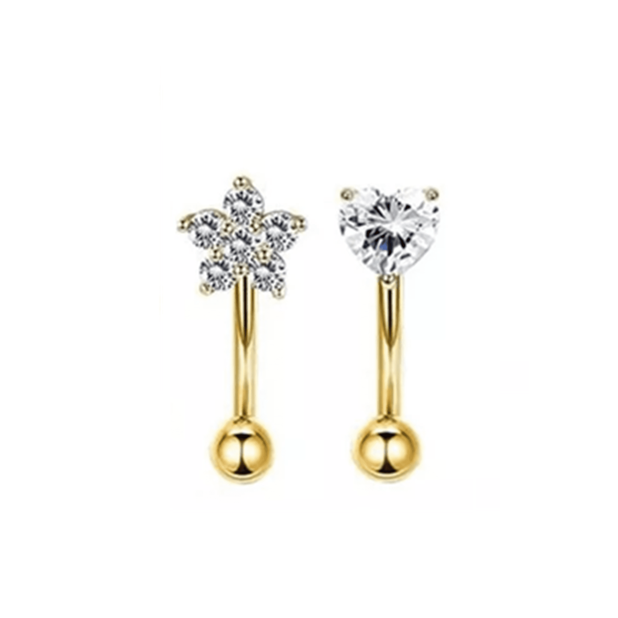 Genérico - Piercing Y Aretes Para Oreja Y Cartílago, 17 Piezas, Color Dorado
