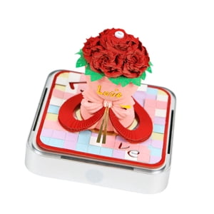 Bothyi - Calendario 3D Con Bloc De Notas 2025 Calendario De Escritorio 3D Creativo Para Oficina Hogar Cumpleaños Rojo