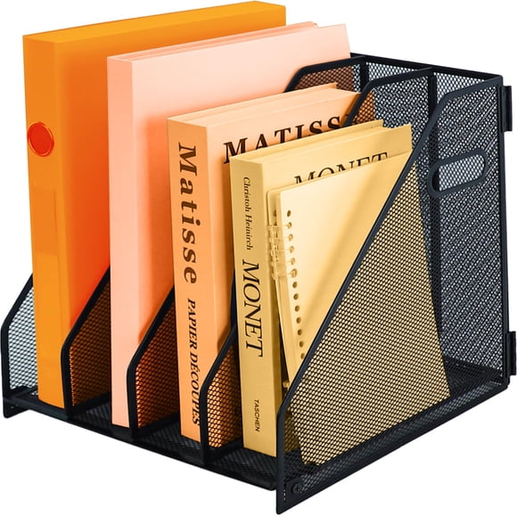 Organizador de Archivos de Escritorio PLSOPPKG Soporte Metálico para Revistas Negro