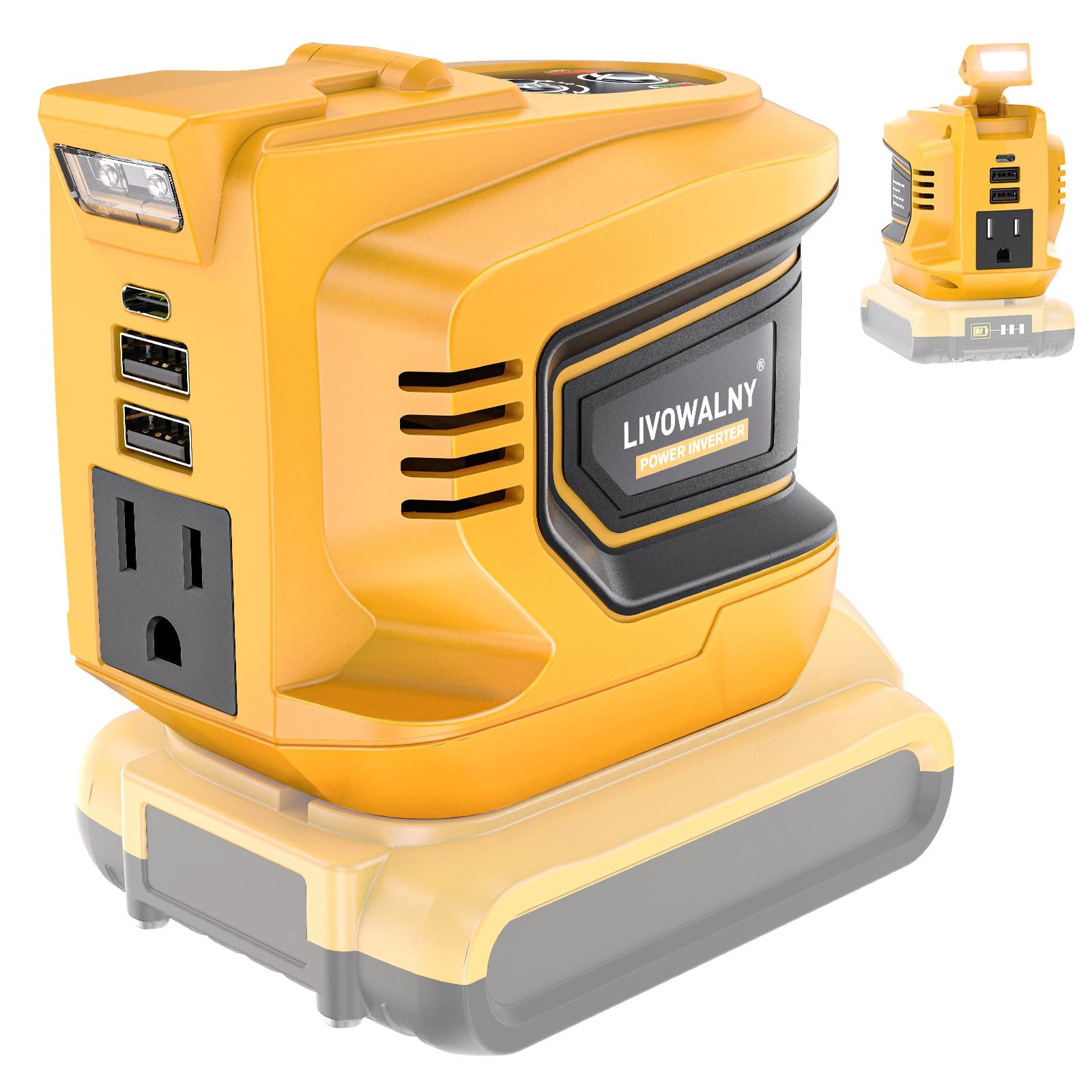 Inversor De Corriente Livowalny 200w Para Batería Dewalt 20v
