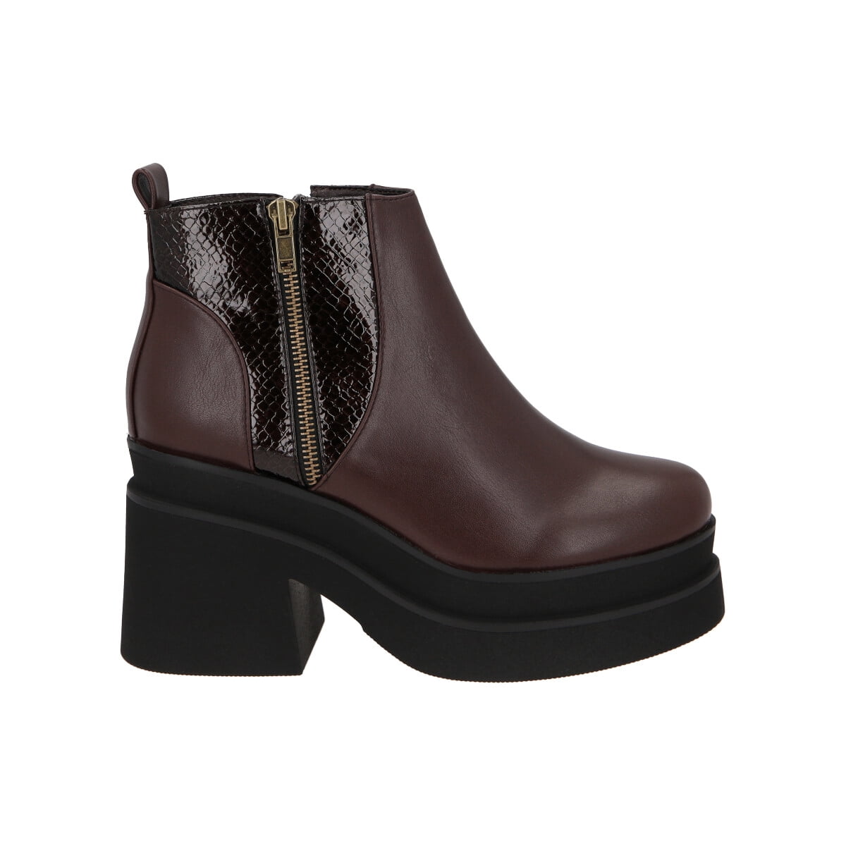 Botin Mujer Burdeo Plataforma Yoice Police