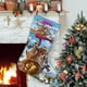 thumbnail image 1 of Madagascar Tema: Calcetines de Navidad, fino lino blanco para colgar en escaleras y chimenea, decoración navideña para el hogar, regalo de Navidad. 45cm × 32cm, 1 of 5