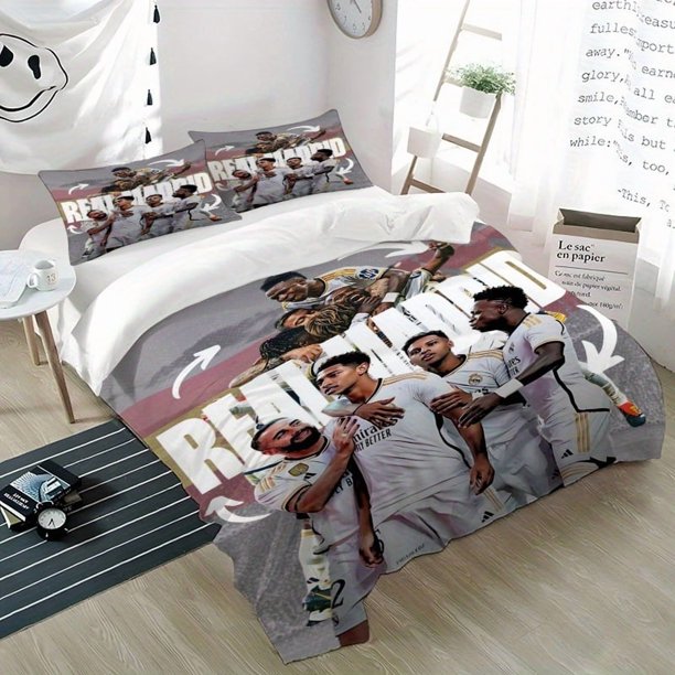 3pcs RM-JB Passionate Celebration Pattern Set Includes a Soft Duvet Cover And Two Pillowcases