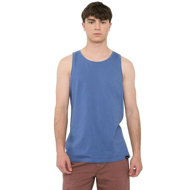 Polera Hombre Lisa Sin Mangas Azul Corona