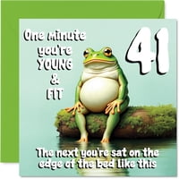 Tarjeta De Cumpleaños Stuff4 Para El 41 Cumpleaños De Young And Fit Frog