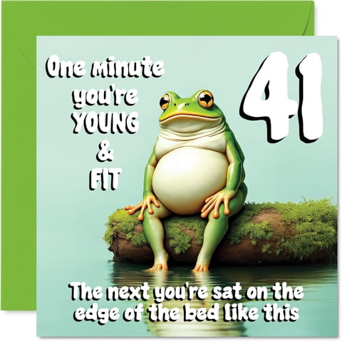 Tarjeta De Cumpleaños Stuff4 Para El 41 Cumpleaños De Young And Fit Frog