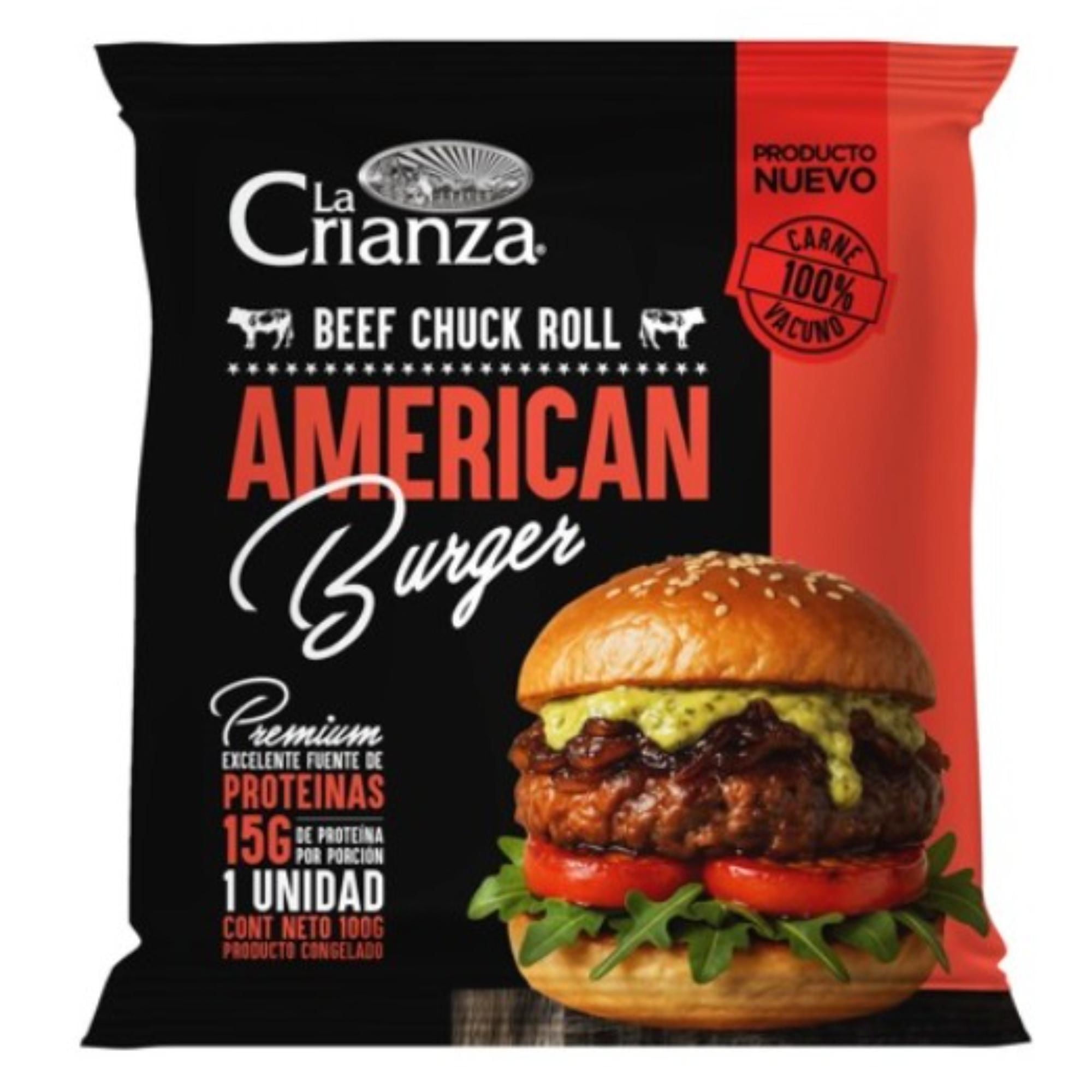 Hamburguesa De Vacuno Americana 100 g La Crianza